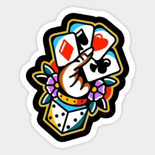 playing cards hand held Tattoo Sticker